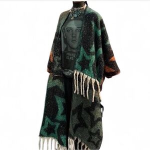 Star Patterned Long Cardigan